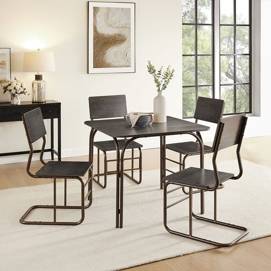 5-Piece Dining Table Set – Modern Table & 4 Chairs for Home