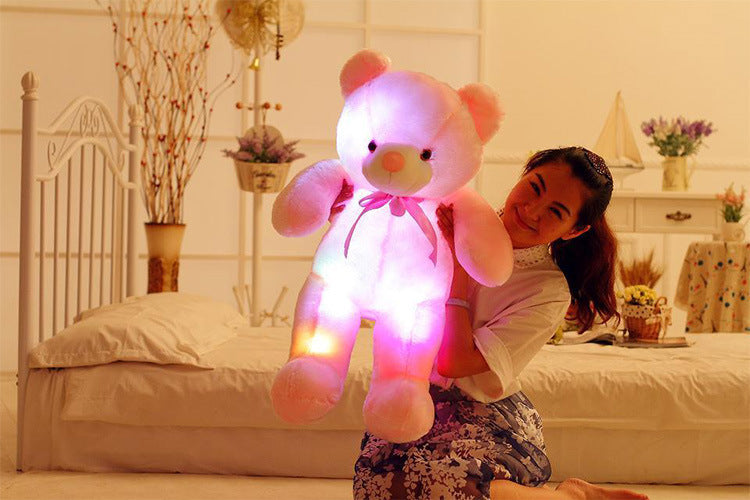 LED Teddy Bear Plush Toy – Glowing Colorful Gift for Kids Pillow