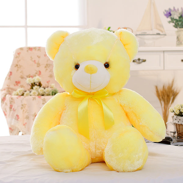 LED Teddy Bear Plush Toy – Glowing Colorful Gift for Kids Pillow