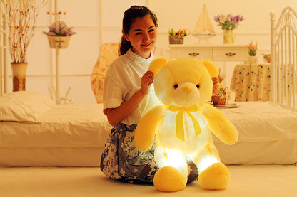 LED Teddy Bear Plush Toy – Glowing Colorful Gift for Kids Pillow