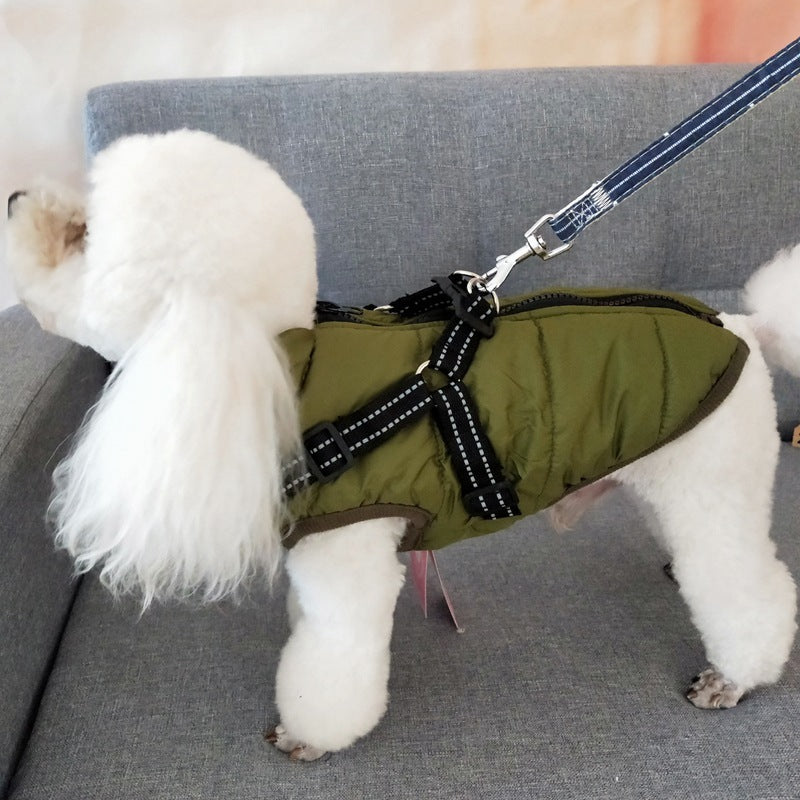 Waterproof Winter Dog Coat – Warm Jacket with Harness for Small & Large Dogs