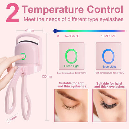 Portable Heated Eyelash Curler – Rechargeable, Long-Lasting, and Effortless Curls!