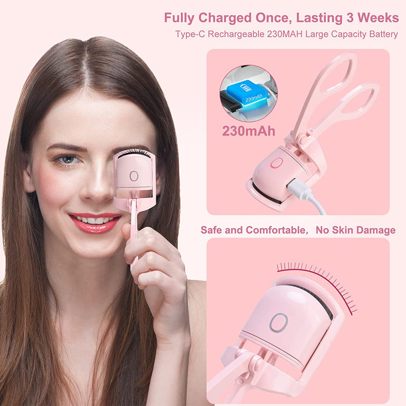 Portable Heated Eyelash Curler – Rechargeable, Long-Lasting, and Effortless Curls!