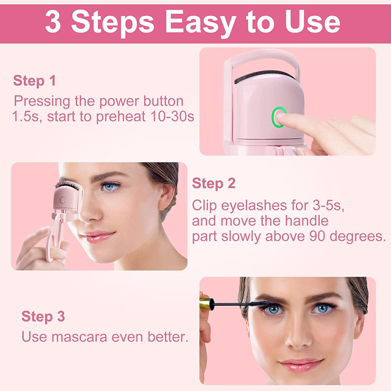 Portable Heated Eyelash Curler – Rechargeable, Long-Lasting, and Effortless Curls!