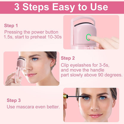 Portable Heated Eyelash Curler – Rechargeable, Long-Lasting, and Effortless Curls!