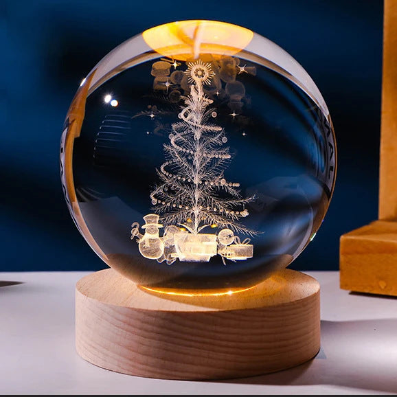 Luminous Starry Sky And Planets Moon Moon Crystal Ball Small Night Lamp