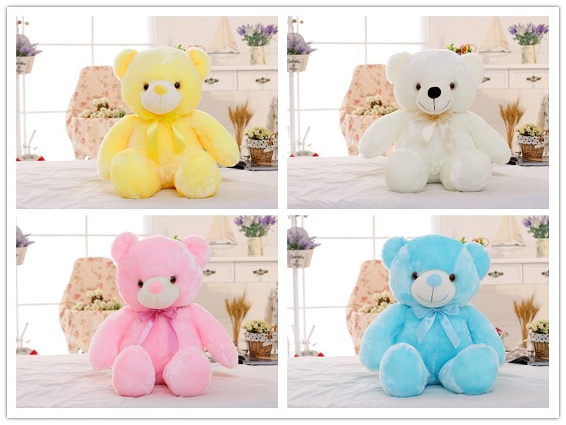 LED Teddy Bear Plush Toy – Glowing Colorful Gift for Kids Pillow