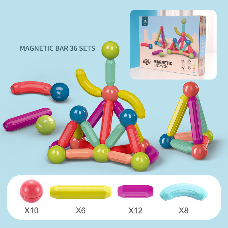 Magnetic Building Blocks – Kids' Educational Toy Set with Magnetic Sticks & Bricks