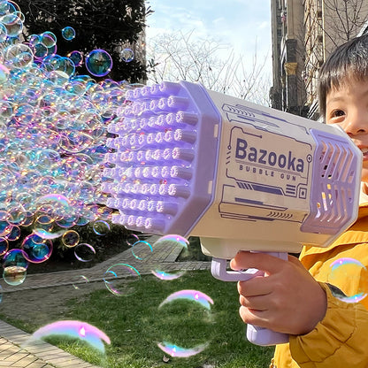 Bubble Gun Rocket – 69-Hole Automatic Soap Bubble Machine for Kids