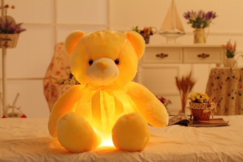 LED Teddy Bear Plush Toy – Glowing Colorful Gift for Kids Pillow