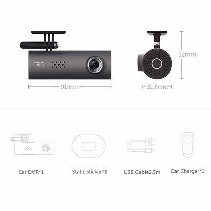 Car Dash Cam – 130° WiFi, 1080P FHD, Night Vision, G-Sensor Driving Recorder