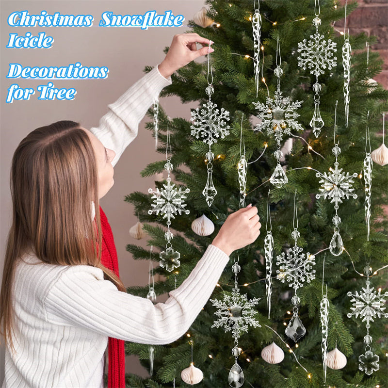 10pcs Acrylic Ice Strip Pendants – Christmas Tree & Ceiling Decor