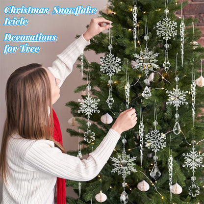 10pcs Acrylic Ice Strip Pendants – Christmas Tree & Ceiling Decor