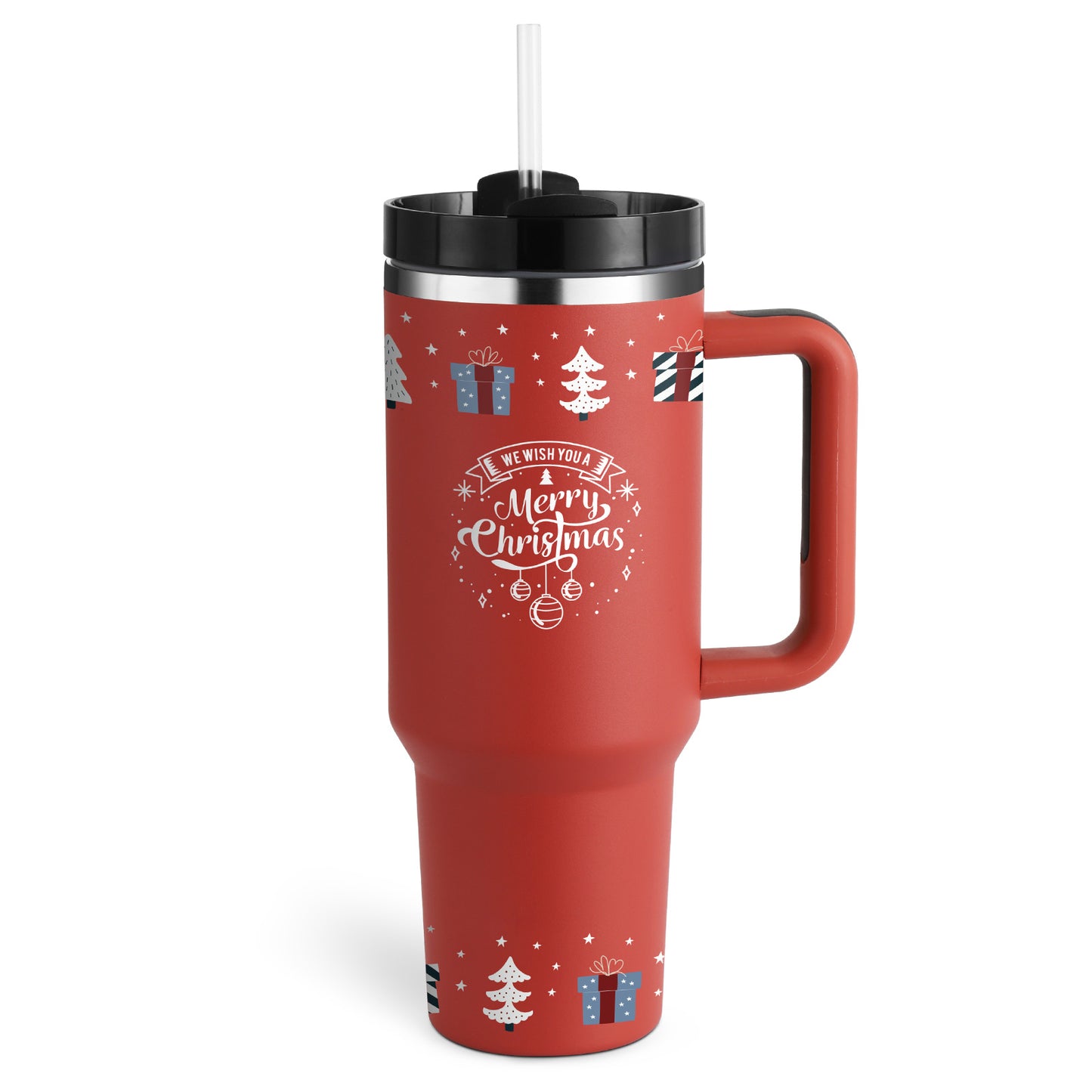 40 Oz Insulated Tumbler – Handle, Straw, Spill-Proof Mug for Travel