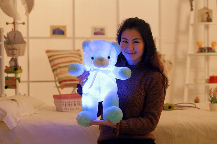 LED Teddy Bear Plush Toy – Glowing Colorful Gift for Kids Pillow