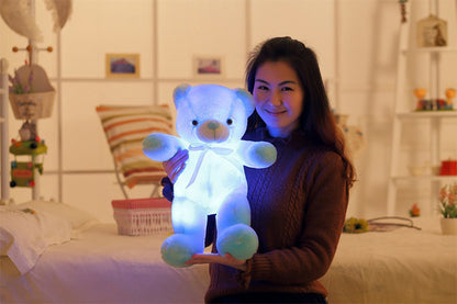 LED Teddy Bear Plush Toy – Glowing Colorful Gift for Kids Pillow