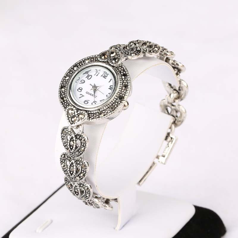 Bohemian Watch Vintage Rhinestone Crystal Heart Bracelet