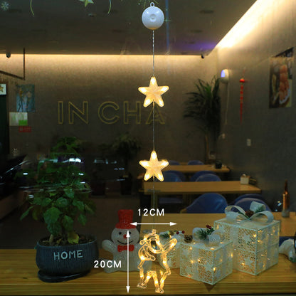 3pcs LED Star Lights – Hanging Window Xmas Decorations