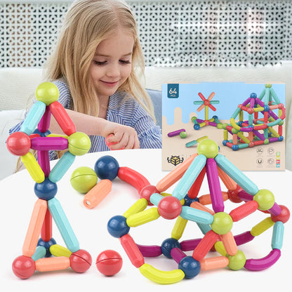 Magnetic Building Blocks – Kids' Educational Toy Set with Magnetic Sticks & Bricks