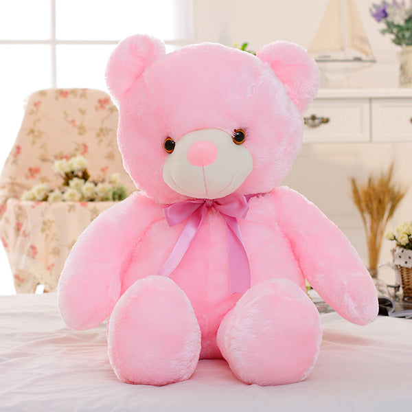 LED Teddy Bear Plush Toy – Glowing Colorful Gift for Kids Pillow