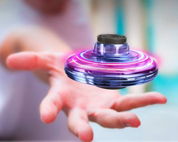 Mini Fingertip Gyro Drone – LED UFO Flying Helicopter Spinner Toy for Kids