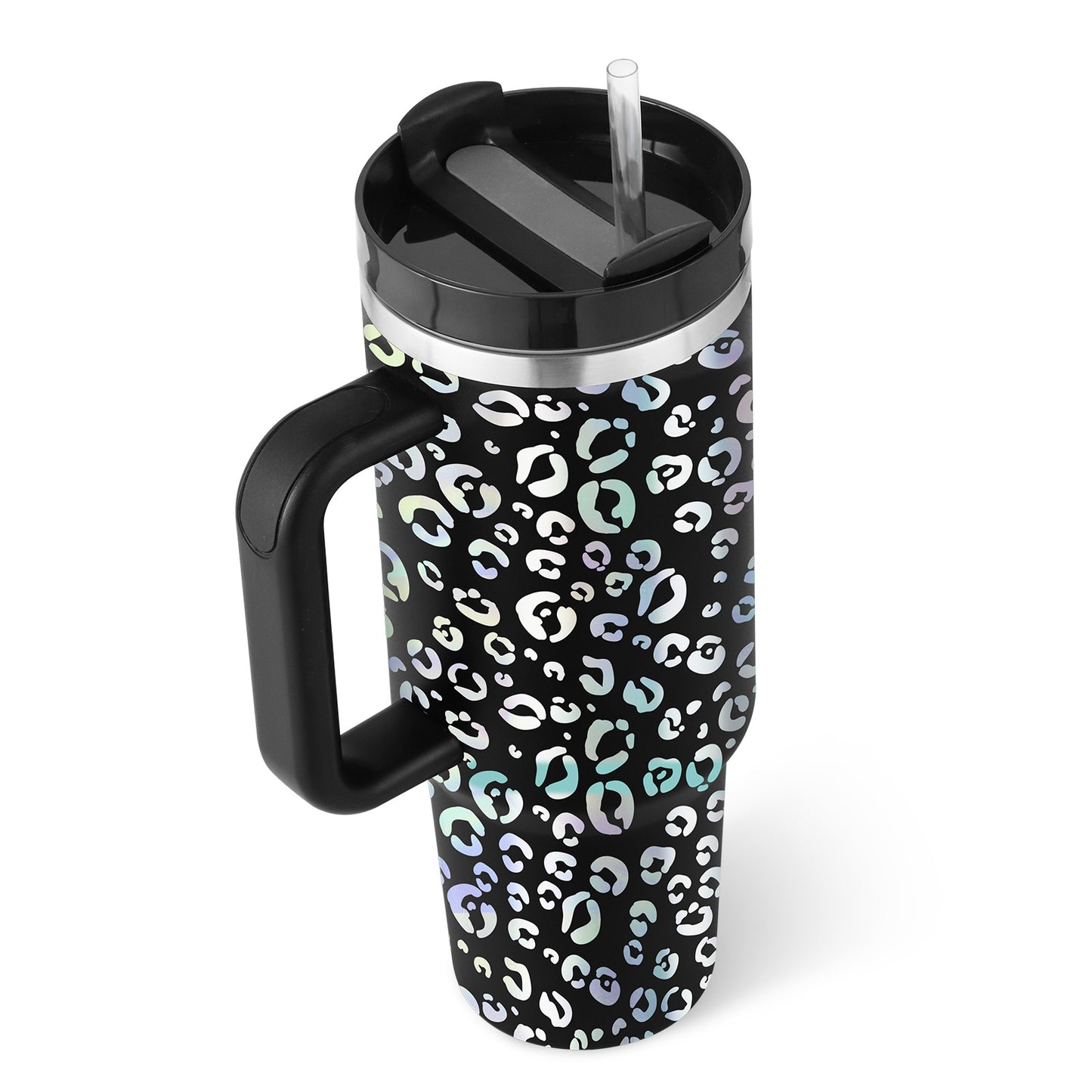 40 Oz Insulated Tumbler – Handle, Straw, Spill-Proof Mug for Travel