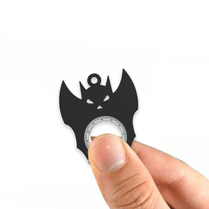 "Spooky Fidget Spinner Keychain – Bat Demon Design, Stress Relief & Bottle Opener!"