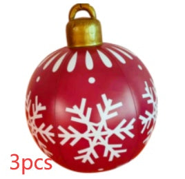 60CM Giant Inflatable PVC Christmas Ball – Outdoor Tree Decor