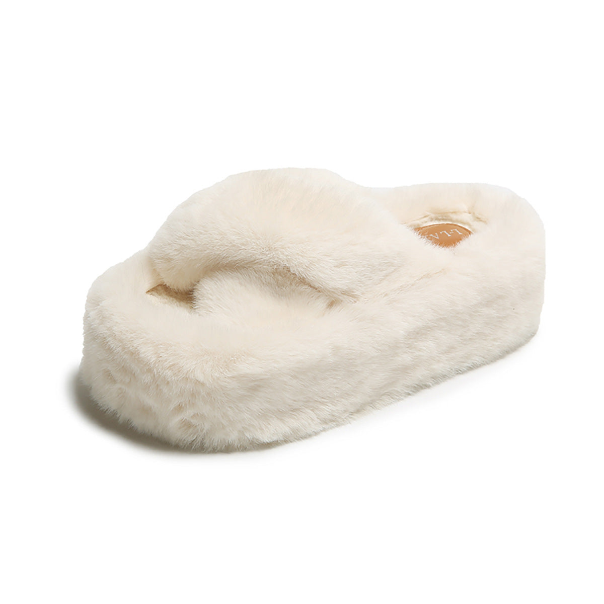 Cross Fluffy Slippers Women's Thickened Warm