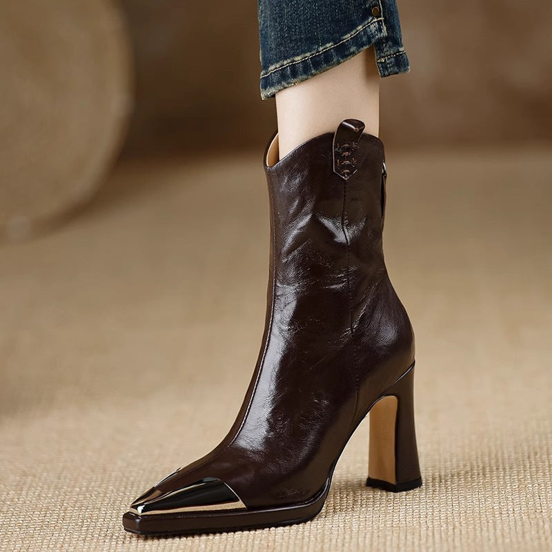 Plus-Size Retro Mid-Calf Boots