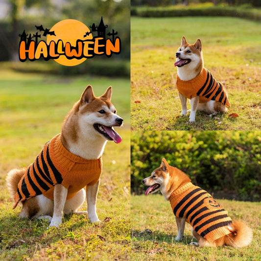 Halloween Dog Sweater – Warm Cosplay Costume for Pets