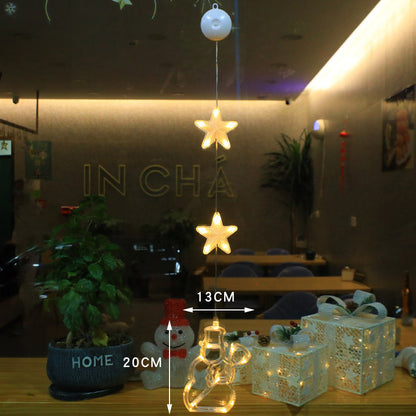 3pcs LED Star Lights – Hanging Window Xmas Decorations