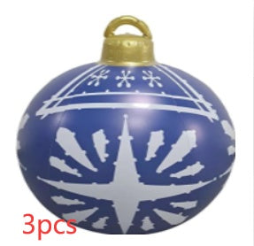 60CM Giant Inflatable PVC Christmas Ball – Outdoor Tree Decor