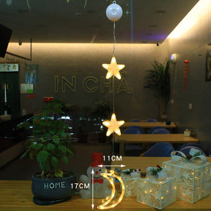 3pcs LED Star Lights – Hanging Window Xmas Decorations