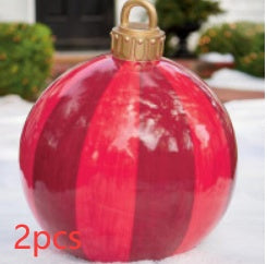 60CM Giant Inflatable PVC Christmas Ball – Outdoor Tree Decor