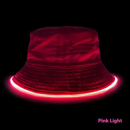 Sun LED Light Optical Fiber Luminous Bucket Hat