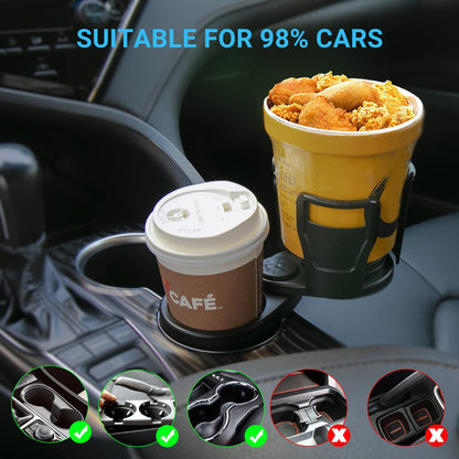 360° Rotatable Car Cup Holder – Bottle, Phone & Sunglasses Organizer