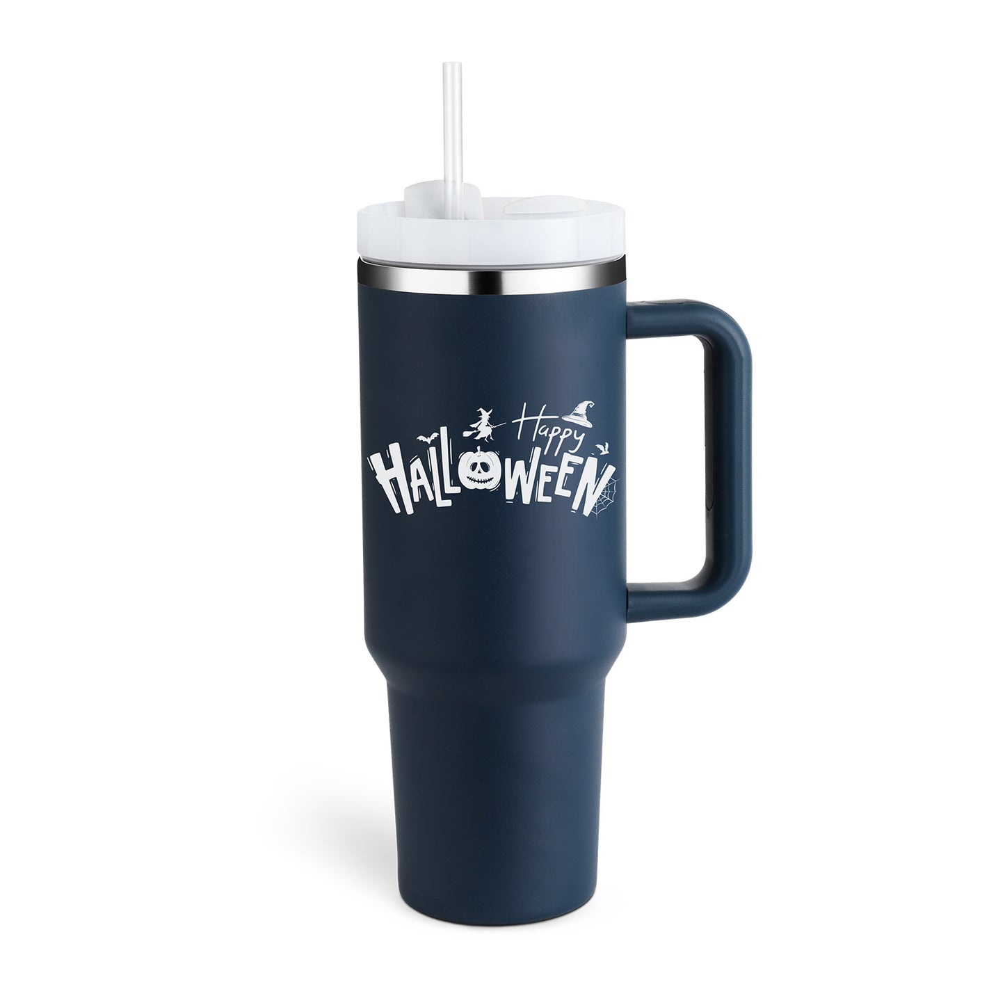 40 Oz Insulated Tumbler – Handle, Straw, Spill-Proof Mug for Travel