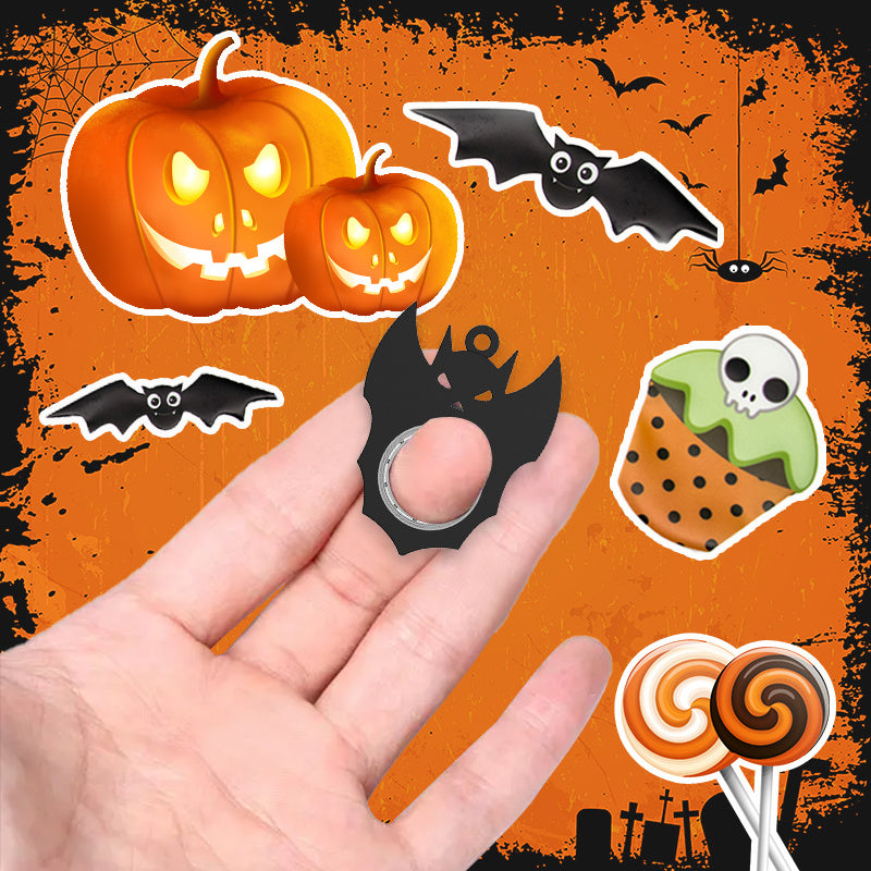 "Spooky Fidget Spinner Keychain – Bat Demon Design, Stress Relief & Bottle Opener!"