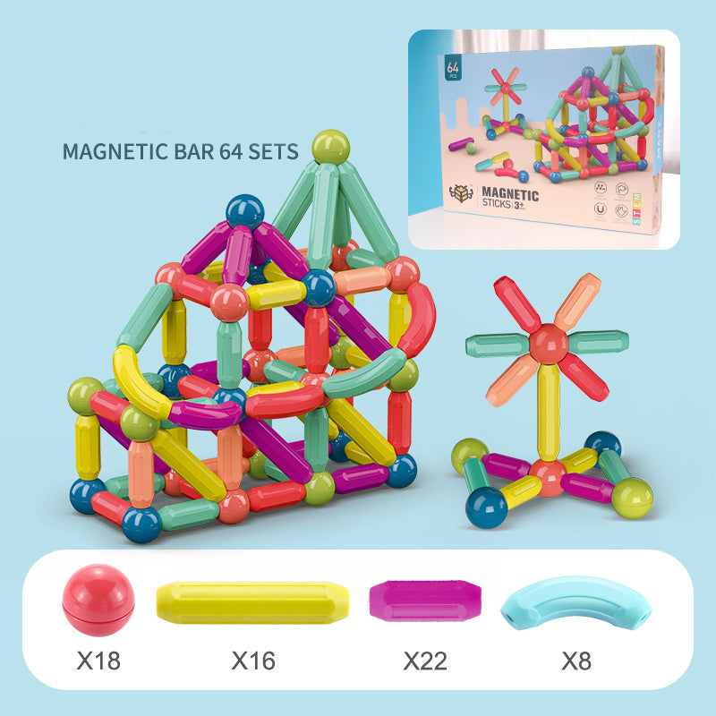 Magnetic Building Blocks – Kids' Educational Toy Set with Magnetic Sticks & Bricks