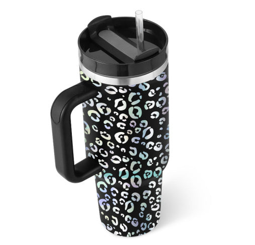 40 Oz Insulated Tumbler – Handle, Straw, Spill-Proof Mug for Travel