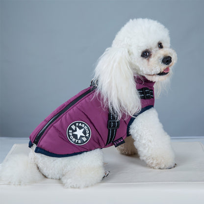 Waterproof Winter Dog Coat – Warm Jacket with Harness for Small & Large Dogs