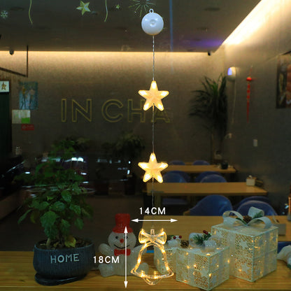 3pcs LED Star Lights – Hanging Window Xmas Decorations