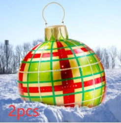 60CM Giant Inflatable PVC Christmas Ball – Outdoor Tree Decor