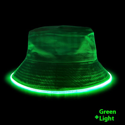 Sun LED Light Optical Fiber Luminous Bucket Hat