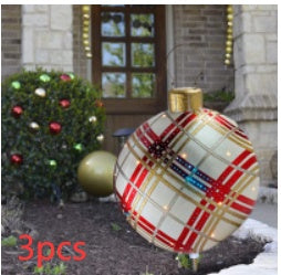 60CM Giant Inflatable PVC Christmas Ball – Outdoor Tree Decor