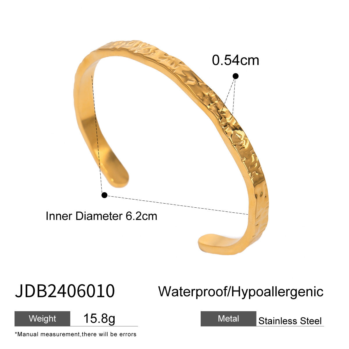 Simple All-match INS Style 18K Gold Stainless Steel Bracelet