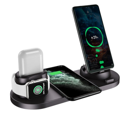 6-in-1 Wireless Charging Dock – Fast Charger for iPhone & Watch