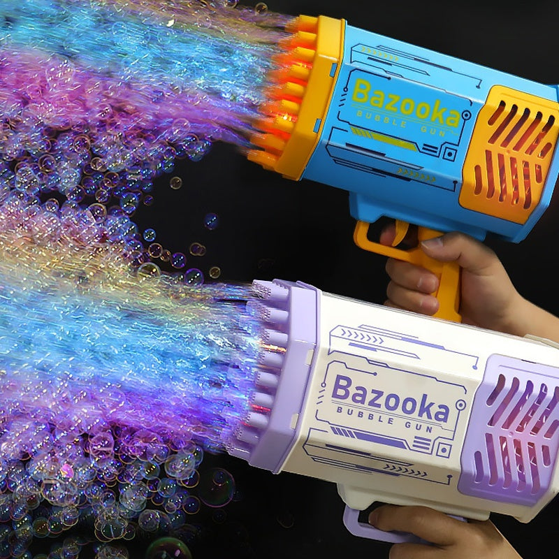 Bubble Gun Rocket – 69-Hole Automatic Soap Bubble Machine for Kids