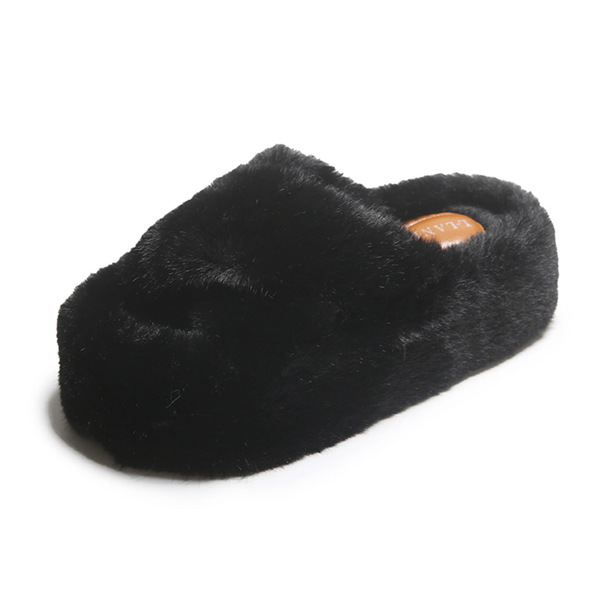 Cross Fluffy Slippers Women's Thickened Warm